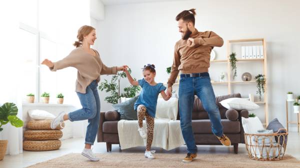 exercise at home dancing family